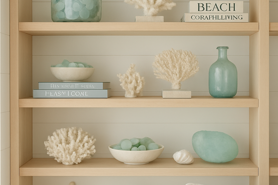 Open Shelving with Curated Coastal Collections illustration
