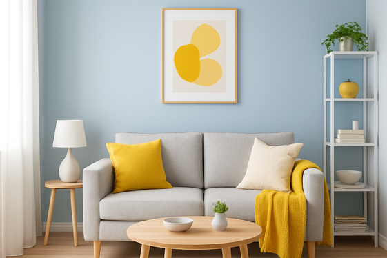 Designing Small Living Rooms with Blue and Yellow Optimally illustration