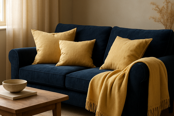 Layering Textures in Blue and Yellow for Added Depth illustration