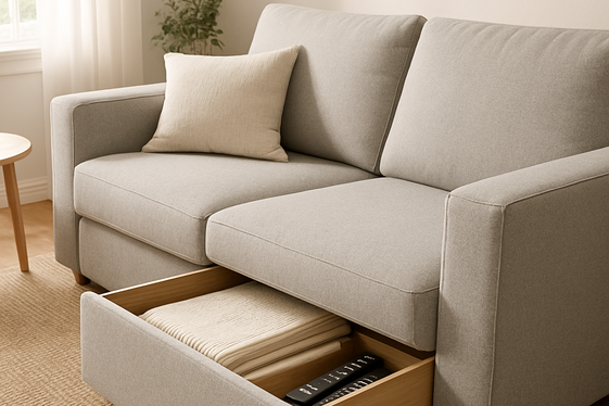 Using Sofas with Hidden Storage for Practicality illustration