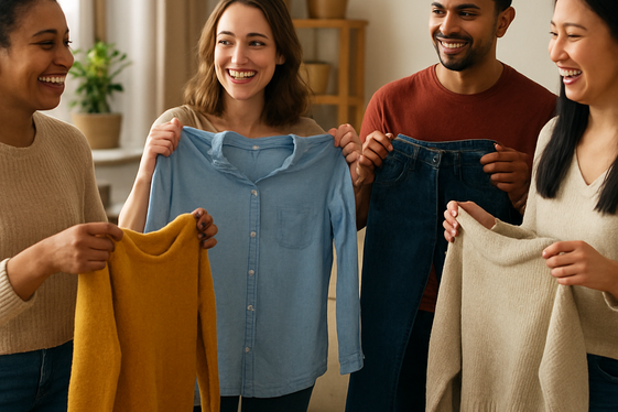 Join Clothing Swap Communities Online illustration