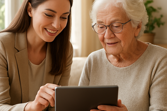 Offer Tech Support for Senior Citizens illustration