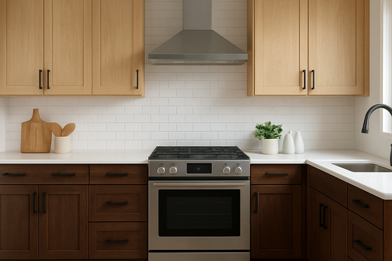 Two-Tone Wooden Cabinets for Visual Interest illustration