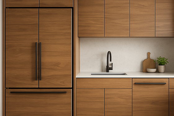 Wood-Fronted Appliances for Seamless Design illustration