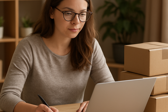 E-commerce Store Management from Home illustration