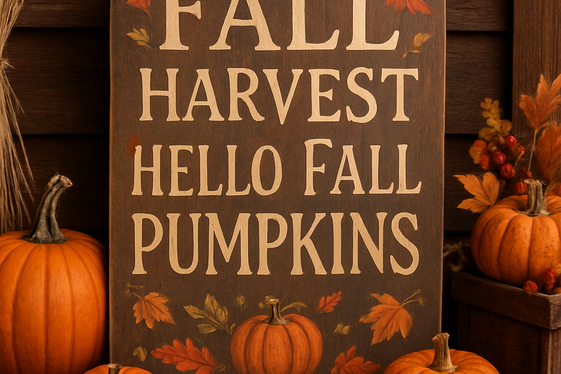 Hand-Painted Autumn Wood Signs for Cozy Décor illustration