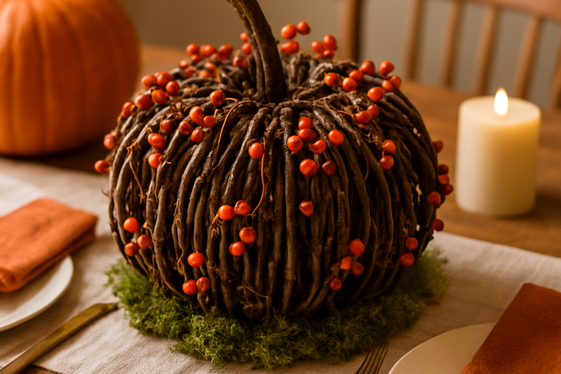 Rustic Pumpkin Centerpieces with Natural Elements illustration
