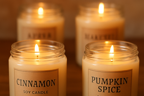 DIY Scented Soy Candles in Fall Fragrances illustration