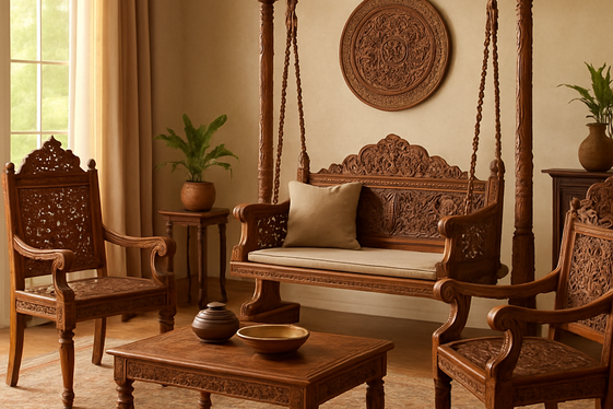Incorporate Handcrafted Indian Furniture for Authentic Charm illustration