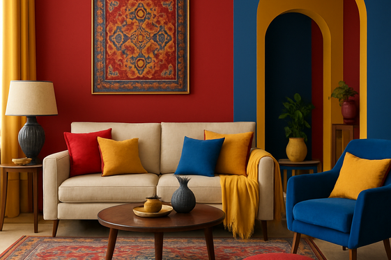 Use Bold Indian Colors to Create a Vibrant Ambiance illustration