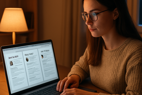 Remote Recruiter Sourcing Candidates for Remote Positions illustration