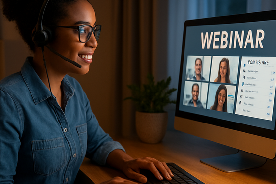 Virtual Event Coordinator Assisting with Webinars and Workshops illustration