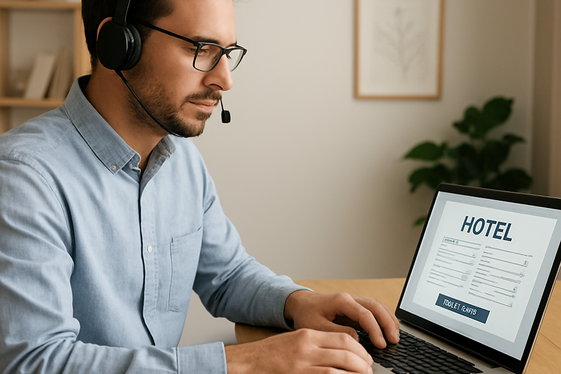 Remote Hotel Reservation Agent Role illustration