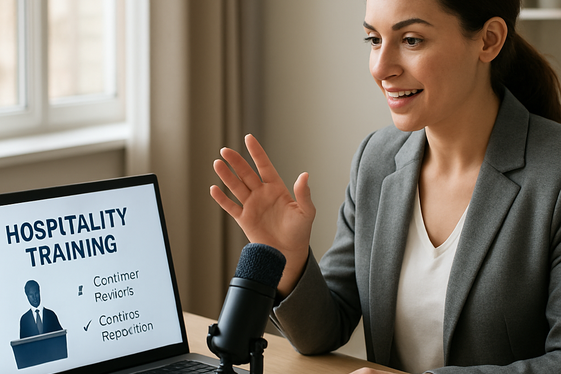 Online Hospitality Trainer and Coach illustration