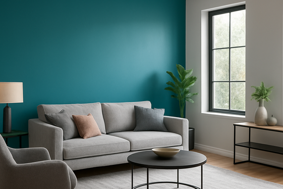 How to Use Teal as an Accent Wall in Grey Living Rooms illustration