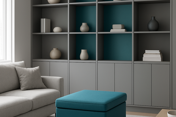 Creative Storage Ideas in Teal and Grey Hues illustration