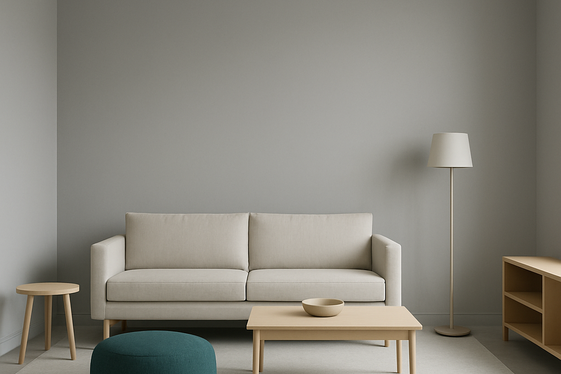 Minimalist Teal and Grey Design for Small Living Rooms illustration