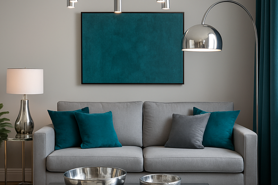 Modern Metallic Accents to Pair with Teal and Grey illustration