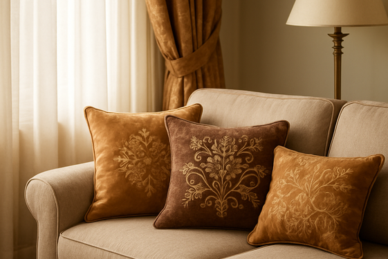 Pairing Gold with Brown Textiles and Soft Furnishings illustration