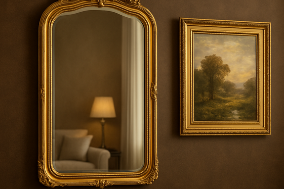Decorating with Gold-Framed Artwork and Mirrors illustration