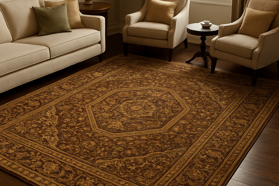Selecting Area Rugs That Tie Brown and Gold Together illustration