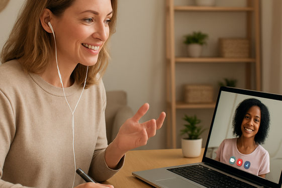 Health Coaching Programs via Video Calls illustration