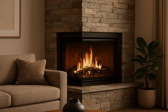 Incorporate a Corner Fireplace for Warmth and Ambiance illustration