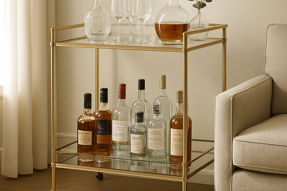Set Up a Corner Bar Cart for Entertaining Guests illustration