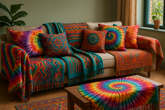 Adding Colorful Throw Blankets and Pillows for Warmth illustration
