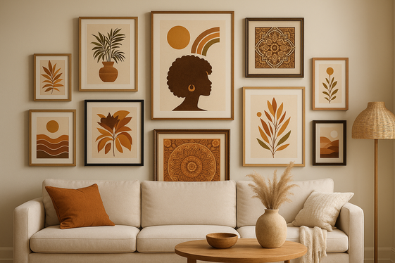 Creating a Gallery Wall with Boho Prints and Posters illustration