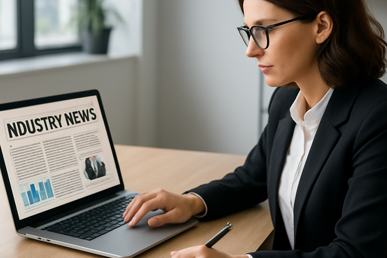 Stay Updated with Industry Trends illustration