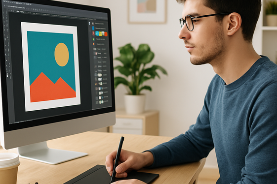 Remote Graphic Design Assistant illustration