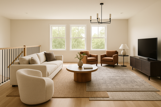 Using Area Rugs to Define Sections in Open Second Floor Plans illustration