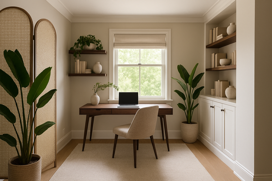 Integrating a Home Office Corner into Your Living Room illustration