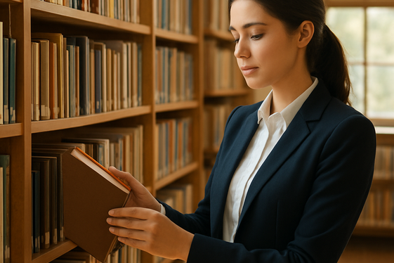 Library Assistant: Quiet and Orderly Work Environment illustration