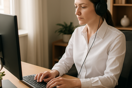 Medical Transcriptionist: Listening and Typing with Precision illustration