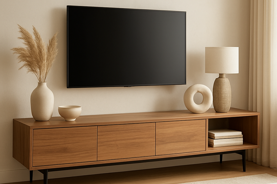 Opt for a Statement Media Console with Storage illustration