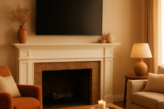Mount the TV Above a Stylish Fireplace Mantel illustration