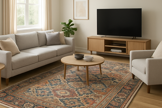 Anchor the Space with a Large Area Rug illustration