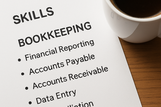 Create a Professional Resume Highlighting Bookkeeping Skills illustration