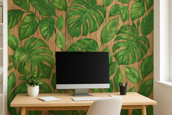 Biophilic Wallpaper Designs to Boost Productivity illustration
