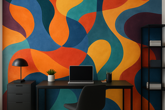 Digital Art Murals as a Statement Wall illustration