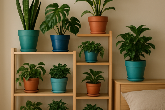 Add Greenery in Colorful Pots for Natural Color Accents illustration