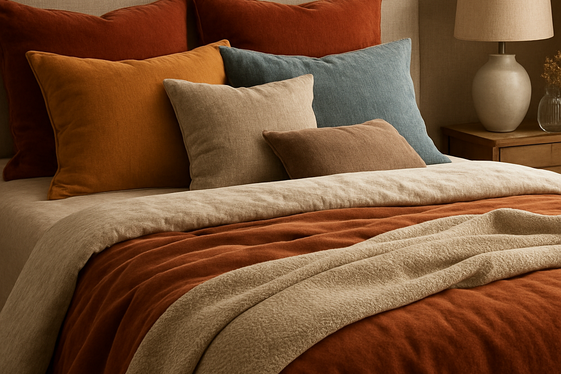 Layer Textured Fabrics in Various Colors illustration