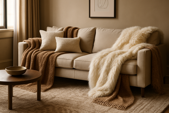 Add Texture with Plush Area Rugs and Throws illustration