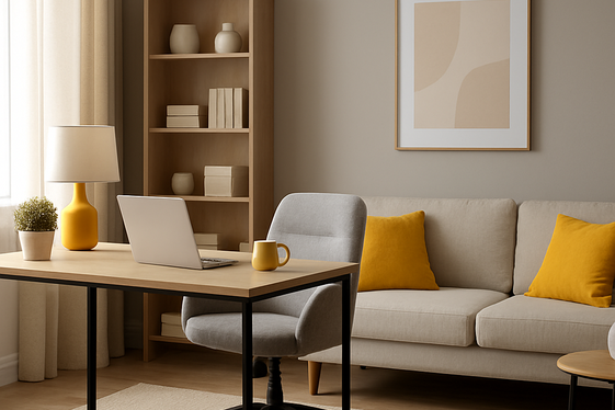 Mix Yellow with Neutral Tones for Balanced Elegance illustration