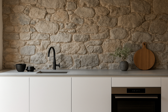 Combining Stone Walls with Sleek Cabinetry illustration