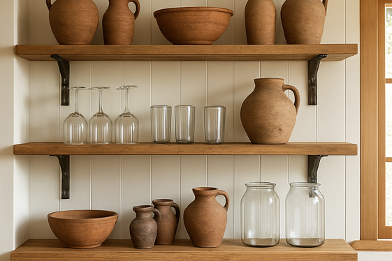 Open Shelving Designs for Rustic Modern Kitchens illustration