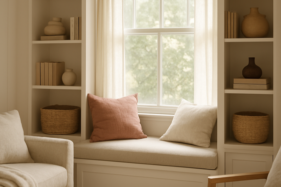 Built-In Shelves with Integrated Seating for Cozy Corners illustration
