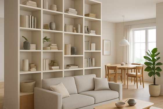 Using Built-In Shelves to Define Open Floor Plans illustration